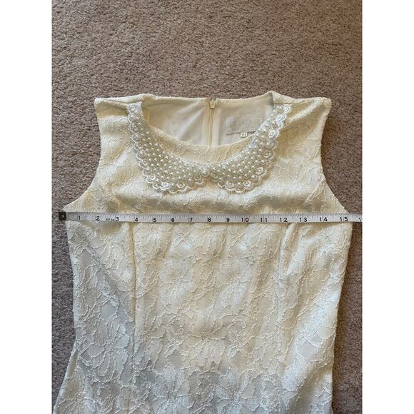 Exclusive Collection Elegant Pearl Collar Junior’s Size 44 Pearl and Lace Dress - Picture 7 of 9
